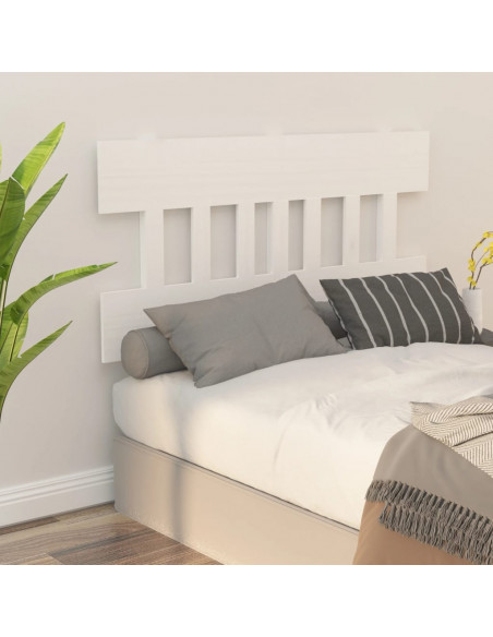 Testiera per Letto Bianca 163,5x3x81 cm Legno Massello di Pino