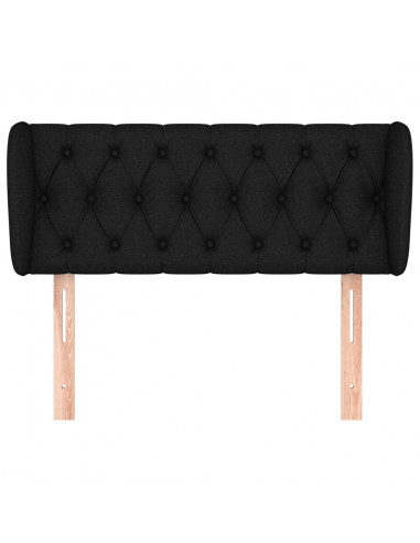 Testiera ad Orecchio Nera 103x23x78/88 cm in Tessuto