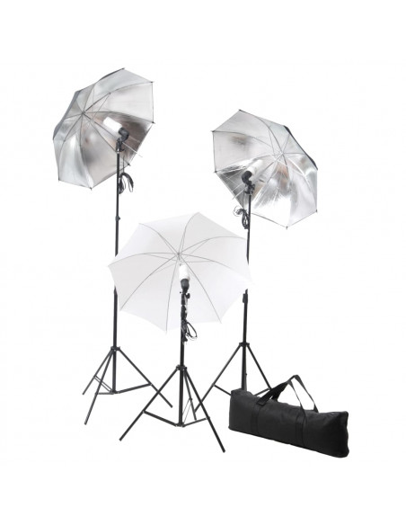 Set di Illuminazione da Studio: Ombrelli e Treppiedi 24 Watt