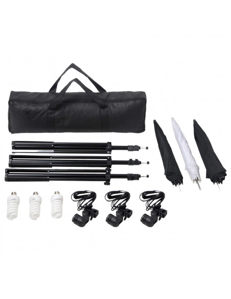 Set di Illuminazione da Studio: Ombrelli e Treppiedi 24 Watt