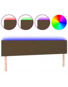 Testiera a LED Marrone Scuro 160x5x78/88 cm in Tessuto 2