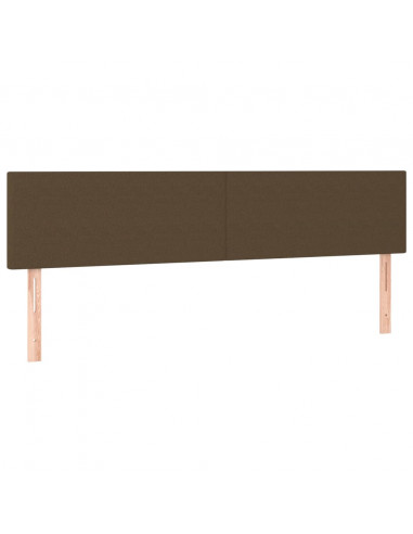 Testiera a LED Marrone Scuro 160x5x78/88 cm in Tessuto