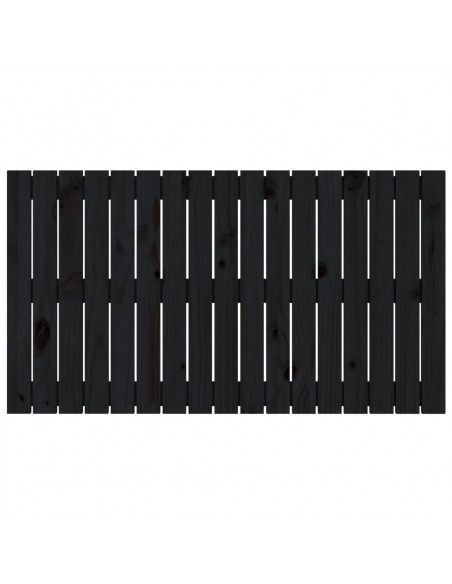 Testiera da Parete Nera 108x3x60 cm in Legno Massello di Pino