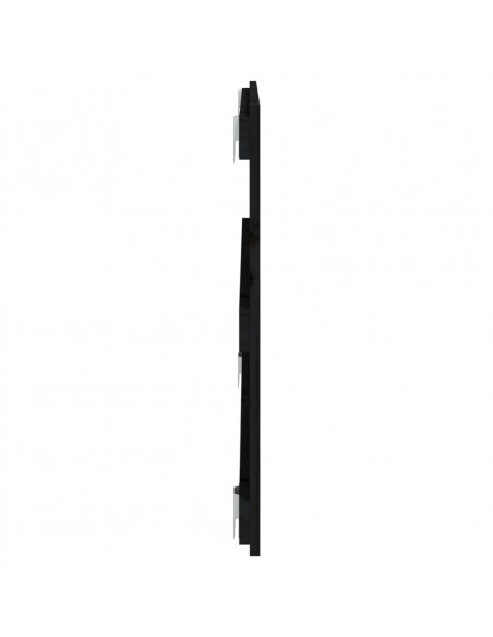 Testiera da Parete Nera 108x3x60 cm in Legno Massello di Pino