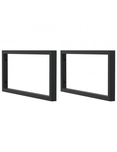 Reggimensole per Lavabo 2 pz Nere Rettangolari in Acciaio