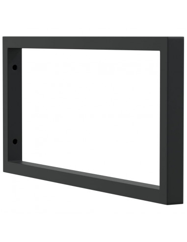 Reggimensole per Lavabo 2 pz Nere Rettangolari in Acciaio