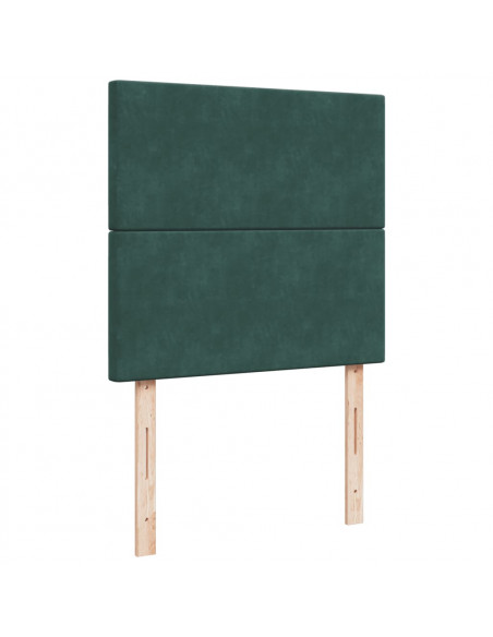 Giroletto a Molle con Materasso Verde Scuro 90x200 cm Velluto