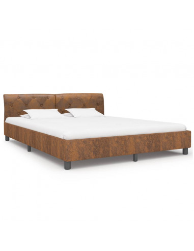 Giroletto Marrone in Similpelle Scamosciata 160x200 cm