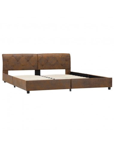 Giroletto Marrone in Similpelle Scamosciata 160x200 cm