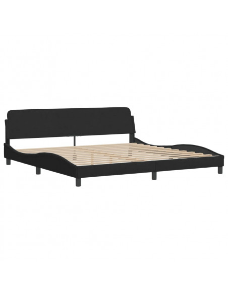 Letto con Materasso Nero 200x200 cm in Velluto
