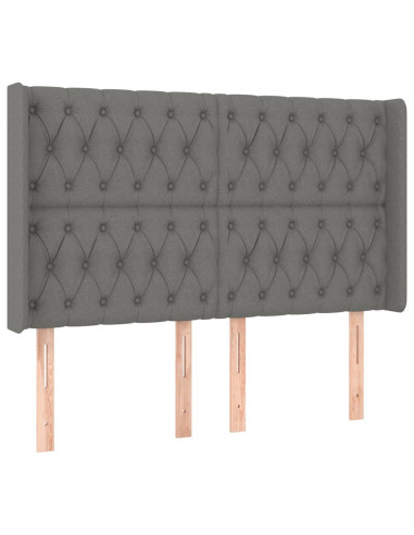 Testiera ad Orecchio GrigioScuro 163x16x118/128cm inTessuto