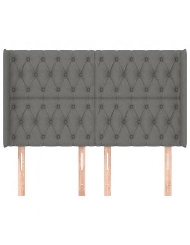 Testiera ad Orecchio GrigioScuro 163x16x118/128cm inTessuto