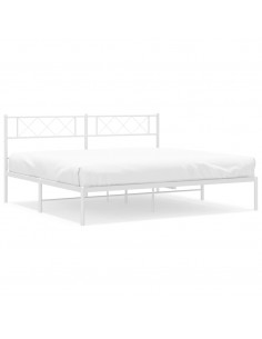 Giroletto con Testiera Metallo Bianco 180x200 cm 2