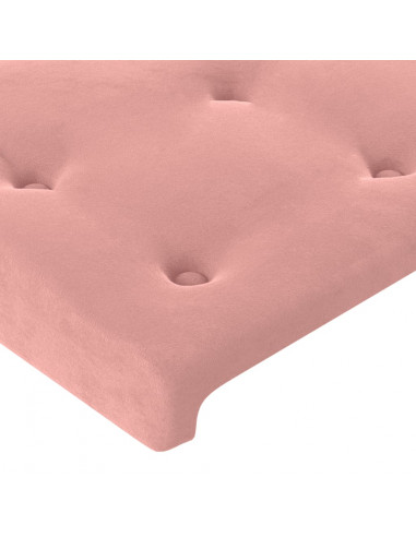 Testiera ad Orecchio Rosa 103x23x118/128 cm in Velluto