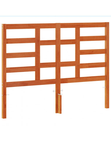 Testiera Marrone Cera 135 cm in Legno Massello di Pino