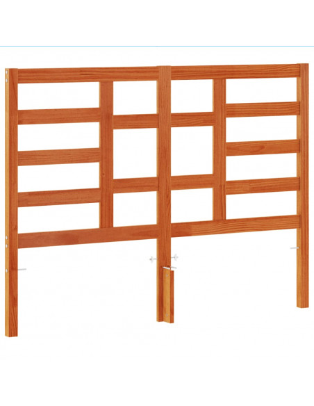 Testiera Marrone Cera 135 cm in Legno Massello di Pino