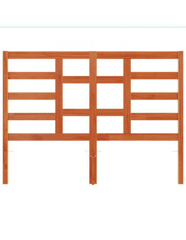 Testiera Marrone Cera 135 cm in Legno Massello di Pino