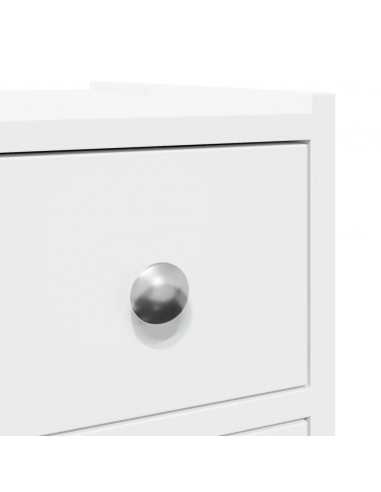 Armadietto da Bagno Stretto con Ruote Bianco in Truciolato