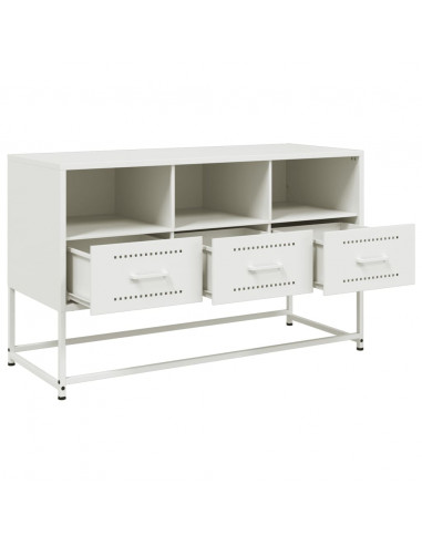 Mobile TV Bianco 100,5x39x60,5 cm in Acciaio