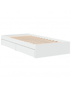 Giroletto con Cassetti Bianco 100x200 cm in Legno Multistrato 2