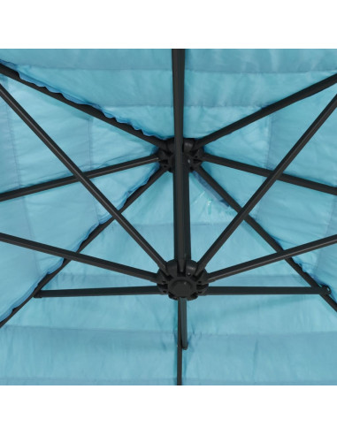 Ombrellone Giardino con Palo in Acciaio Blu 269x269x235 cm