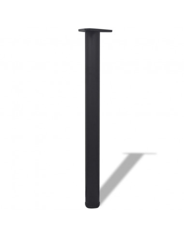 Set Gambe per Tavolo 4 pz Nere Regolabili in Altezza 710 mm