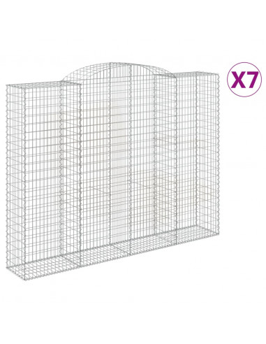 Cesti Gabbioni ad Arco 7 pz 300x50x220/240 cm Ferro Zincato