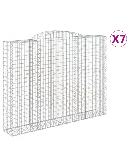 Cesti Gabbioni ad Arco 7 pz 300x50x220/240 cm Ferro Zincato