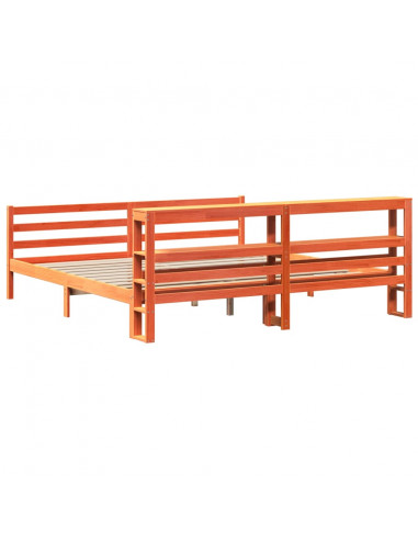 Letto senza Materasso Marrone Cera 180x200 cm in Legno di Pino