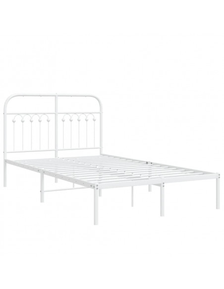 Giroletto con Testiera Metallo Bianco 120x190 cm