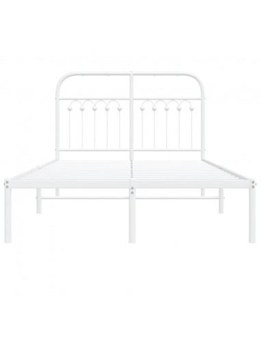 Giroletto con Testiera Metallo Bianco 120x190 cm