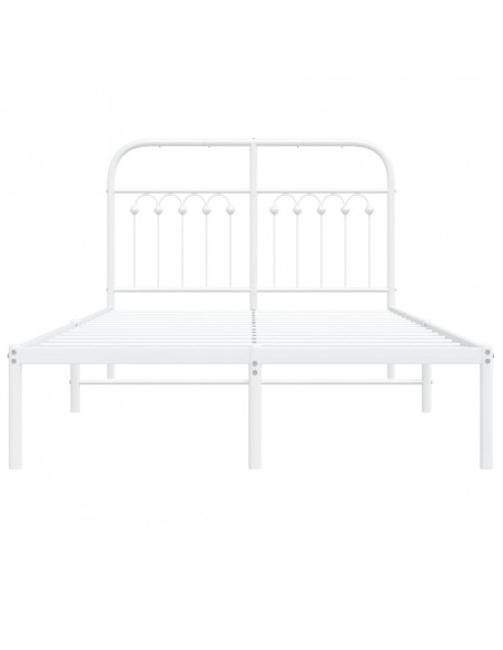 Giroletto con Testiera Metallo Bianco 120x190 cm
