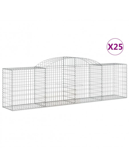 Cesti Gabbioni ad Arco 25 pz 300x50x80/100 cm Ferro Zincato