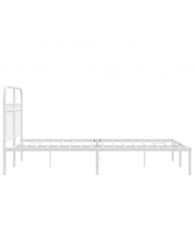 Giroletto con Testiera Metallo Bianco 120x190 cm