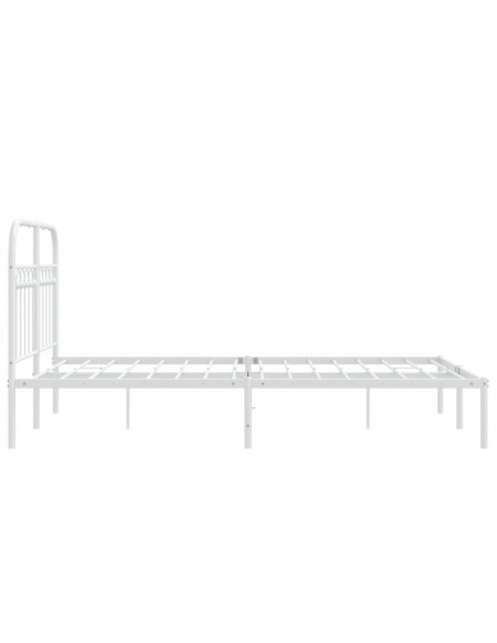 Giroletto con Testiera Metallo Bianco 120x190 cm