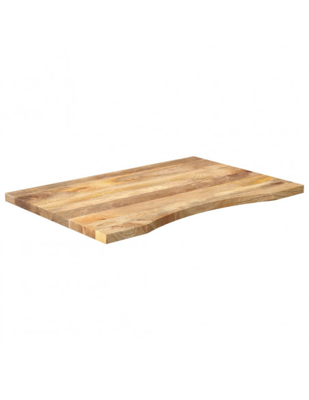 Piano Scrivania con Curva 80x60x2,5 cm Massello Grezzo di Mango