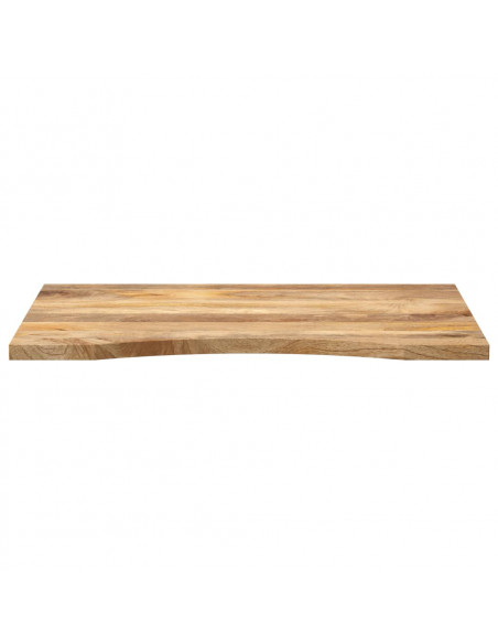Piano Scrivania con Curva 80x60x2,5 cm Massello Grezzo di Mango