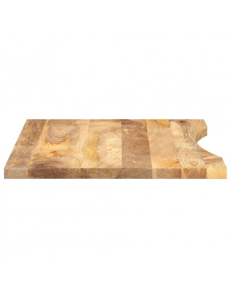 Piano Scrivania con Curva 80x60x2,5 cm Massello Grezzo di Mango