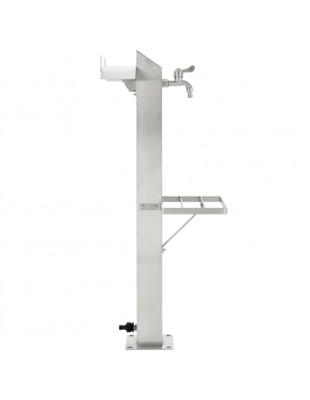Fontanella a Colonna in Acciaio Inossidabile Quadrata 95 cm