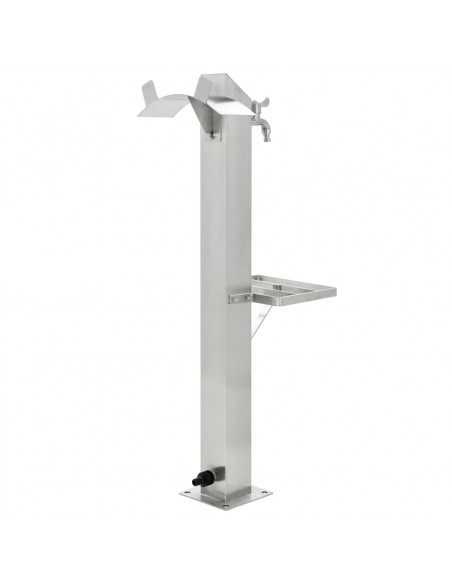 Fontanella a Colonna in Acciaio Inossidabile Quadrata 95 cm