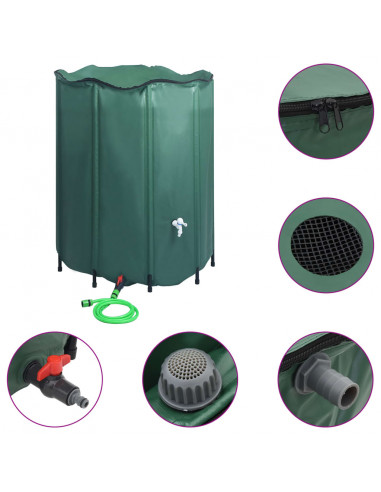 Serbatoio per Acqua Piovana Pieghevole con Rubinetto 1000 L