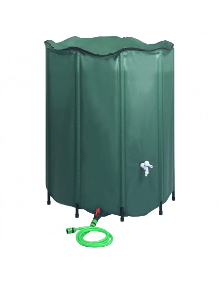 Serbatoio per Acqua Piovana Pieghevole con Rubinetto 1000 L