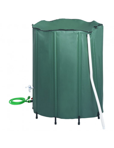 Serbatoio per Acqua Piovana Pieghevole con Rubinetto 1000 L