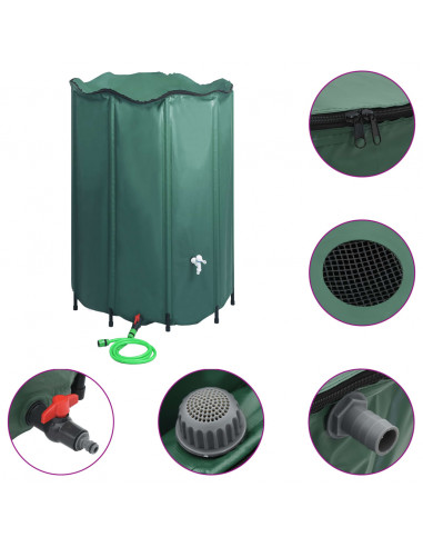 Serbatoio per Acqua Piovana Pieghevole con Rubinetto 1250 L