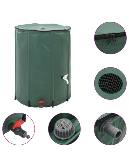 Serbatoio per Acqua Piovana Pieghevole con Rubinetto 1350 L