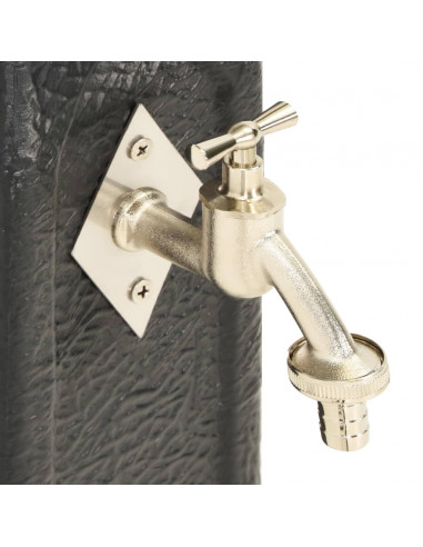 Cisterna da giardino con Rubinetto Antracite Effetto Pietra