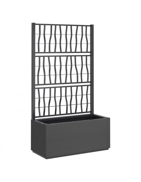 Fioriera da Giardino con Traliccio Grigio Scuro 80x36x140 cm PP