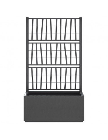 Fioriera da Giardino con Traliccio Grigio Scuro 80x36x140 cm PP
