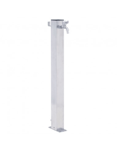 Colonna d'Acqua da Giardino 80 cm Acciaio Inox Quadrato