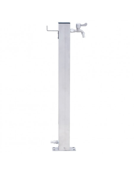 Colonna d'Acqua da Giardino 80 cm Acciaio Inox Quadrato